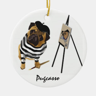 Pugcasso Ornament