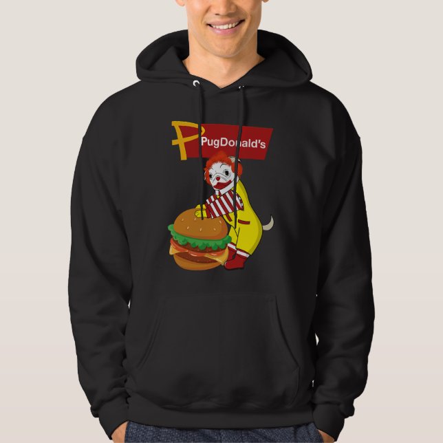 PugDonald&x27;s-Pug Burger Clown Classic T-Shirt 2 Hoodie (Front)