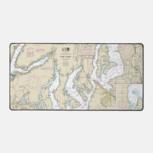 Puget Sound Southern Part Nautical Chart 18448 Desk Mat