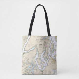 Puget Sound Southern Part Nautical Chart 18448 Tote Bag