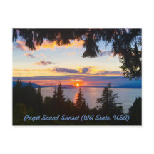 Puget Sound Sunset postcard