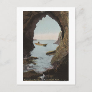 Puget Sound, WA - Cave in Deception Postcard