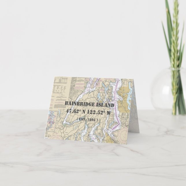 Puget Sound WA Nautical Chart Boater's Card (Front)