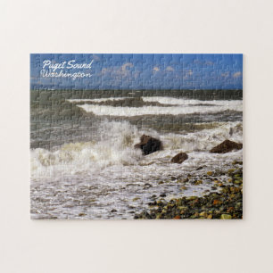 Puget Sound Washington Ocean Waves Photo Jigsaw Puzzle