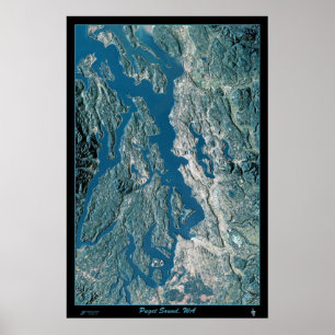 Puget Sound, Washington satellite poster