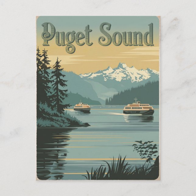 Puget Sound Washington Vintage  Postcard (Front)