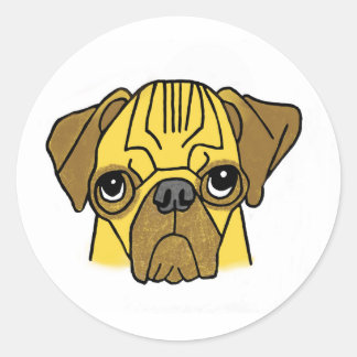 Puggie wuggie classic round sticker