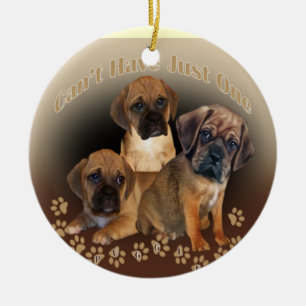 Puggle Can't Have Just One Christmas Ornament