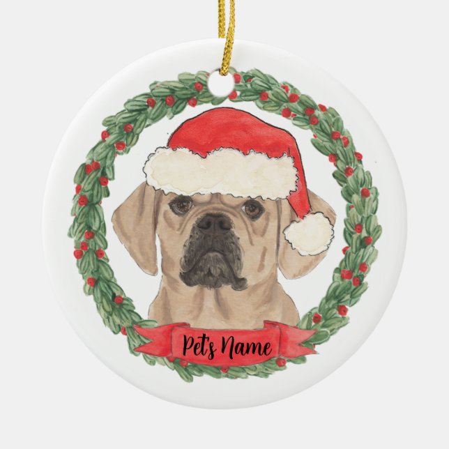 Puggle Ceramic Ornament (Front)