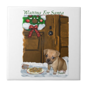 Puggle Christmas Ceramic Tile