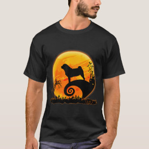 Puggle Dog And Moon Funny Dog Halloween Costume T-Shirt