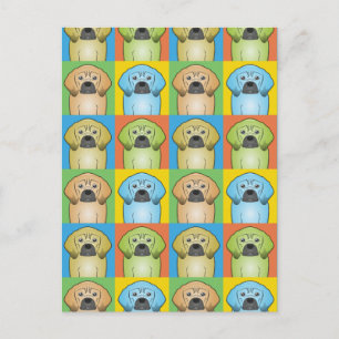 Puggle Dog Cartoon Pop-Art Postcard