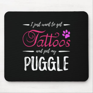 Puggle Dog Lover Tattoo Shirt Funny Dog Mum Gift I Mouse Pad