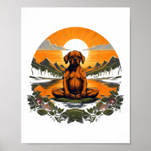 Puggle Dog Meditation Yoga Men Women Girls Kids Poster