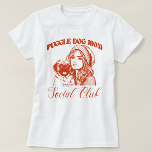 Puggle Dog Mum Social Club Line Art for Women T-Shirt