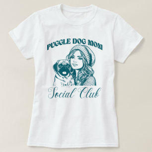 Puggle Dog Mum Social Club Line Art for Women T-Shirt
