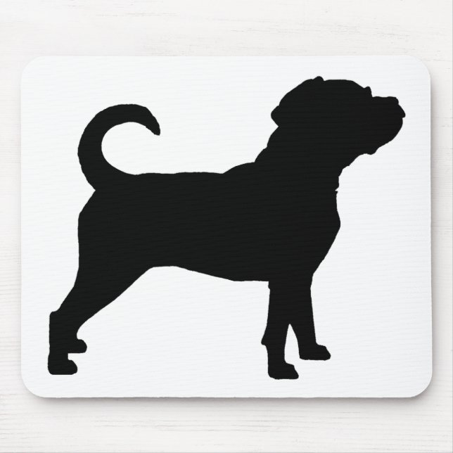 Puggle Dog Silhouette Mouse Pad (Front)