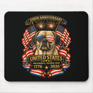 Puggle Dog Usa Independence 1776 2026 Patriotic Mouse Pad