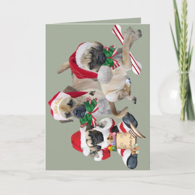 Puggle Merry Christmas Cards (Front)