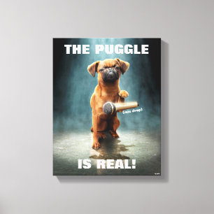Puggle Mic Drop Canvas Print