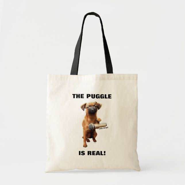 Puggle Mic Drop Tote Bag (Front)