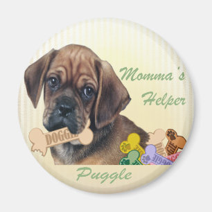 Puggle Momma's helper magnet