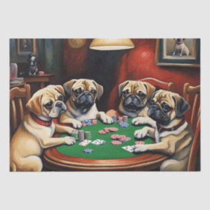 Puggle Poker Party Decoupage Paper