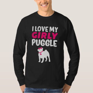 Puggle Pug Beagle  Girl Dog Girly Gender Reveal Cu T-Shirt