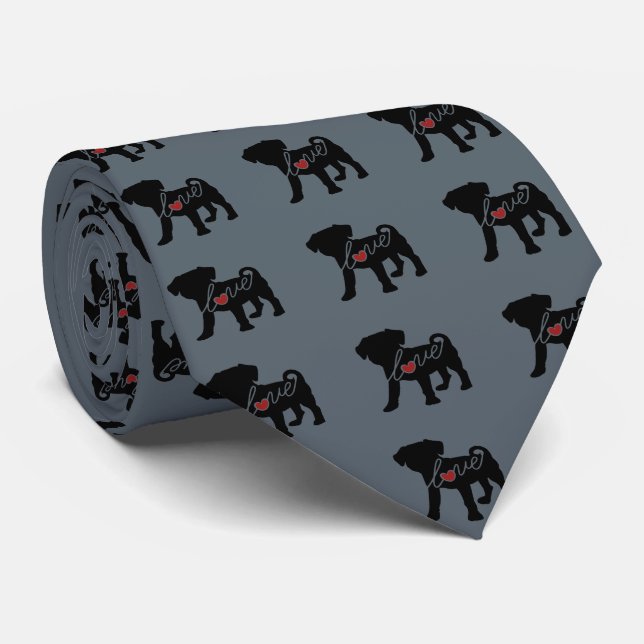 Puggle (Pug / Beagle) Love Tie (Rolled)