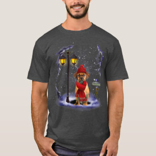 Puggle Santa Snow Christmas Light Winter Pajama T-Shirt