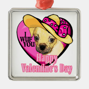 Puggle Valentine's Day Metal Ornament