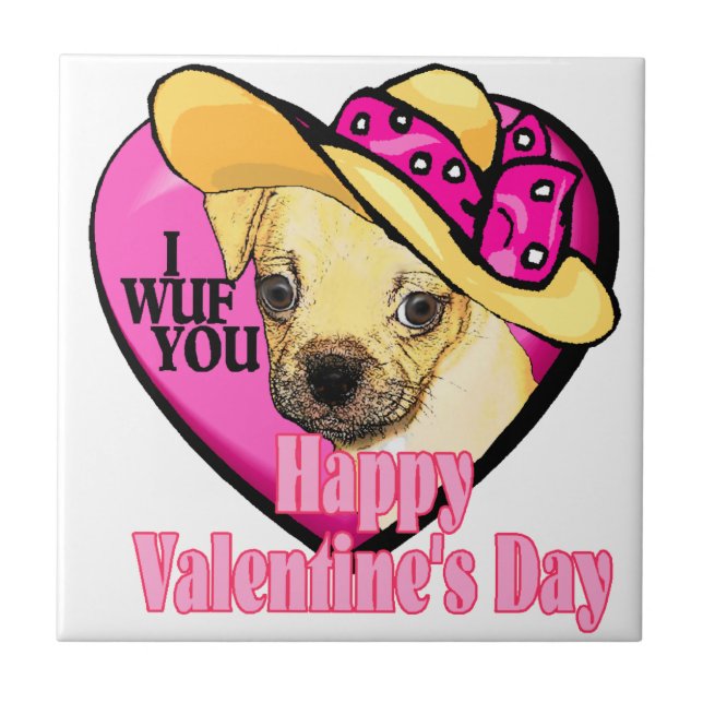Puggle Valentine's Day Tile (Front)