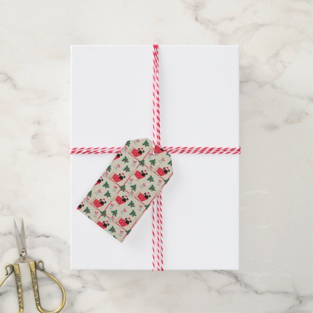 Puggy Christmas Gift Tag (With Twine)