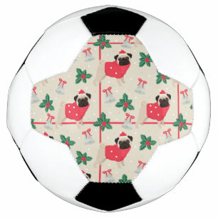 Puggy Christmas Soccer Ball