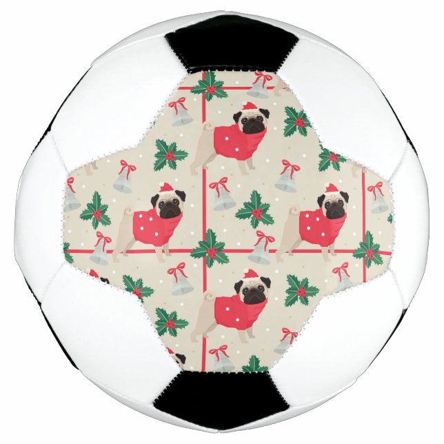 Puggy Christmas Soccer Ball (Front)