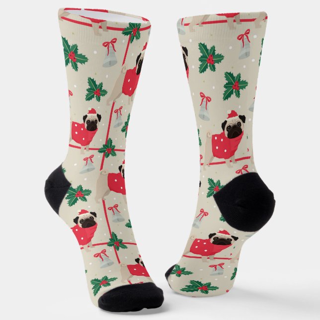 Puggy Christmas Socks #2 (Angled)