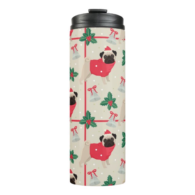 Puggy Christmas Thermal Tumbler (Front)