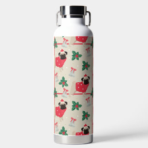 Puggy Christmas Water Bottle