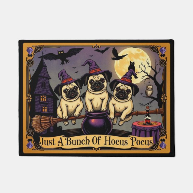 Puggy Sisters Just A Bunch Of Hocus Pocus Doormat (Front)