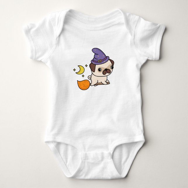 Puggy Witch Baby Bodysuit (Front)