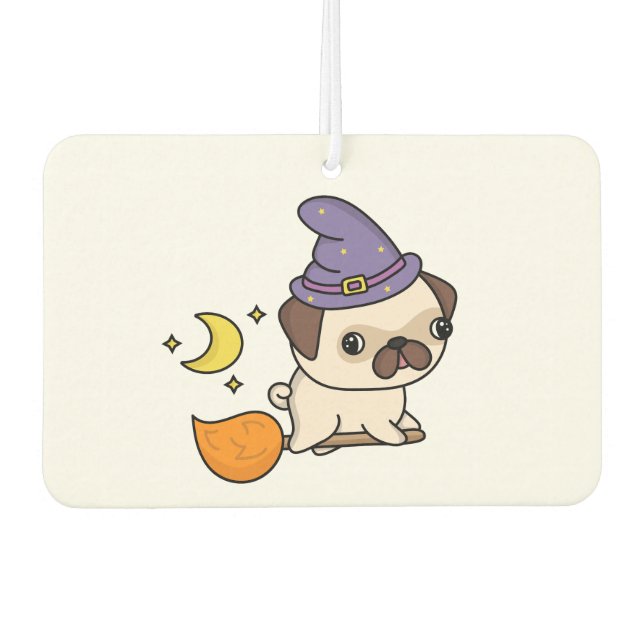 Puggy Witch Car Freshener (Front)