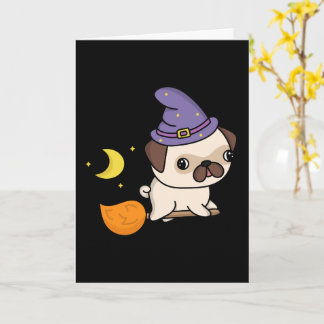 Puggy Witch Greeting Card (Blank)