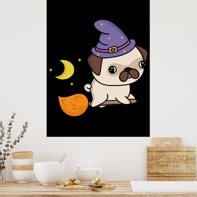 Puggy Witch Poster (Kitchen)