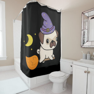 Puggy Witch Shower Curtain