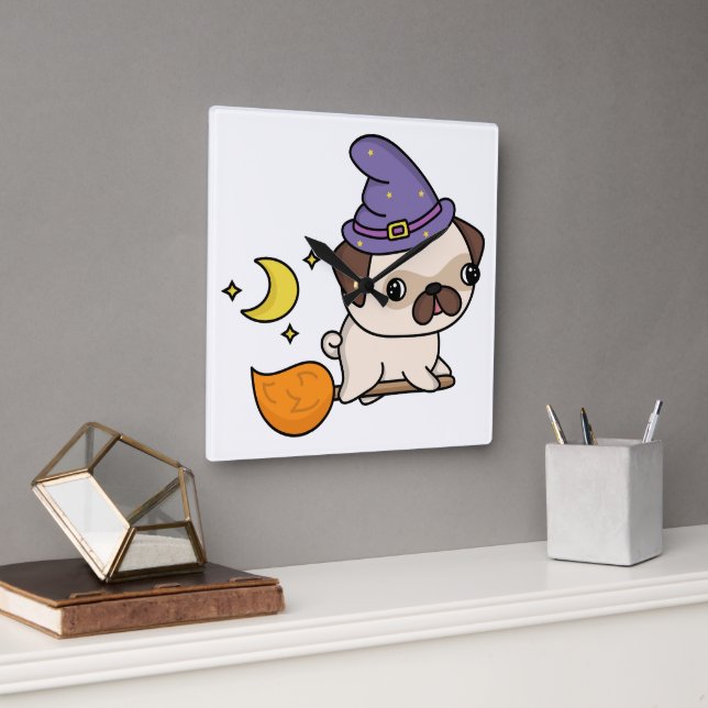 Puggy Witch Wall Clock (Office)