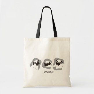 PUGholic MONO Tags Tote Bag