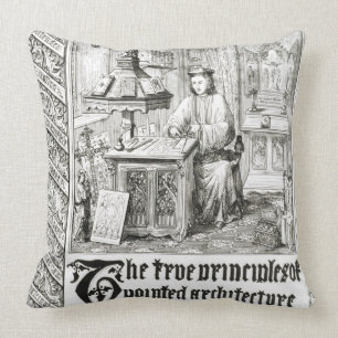 Pugin at work, frontispiece from 'True Principles Cushion
