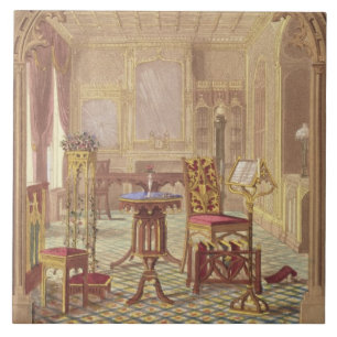 Pugin's Gothic Furniture, by Augustus Charles Pugi Ceramic Tile
