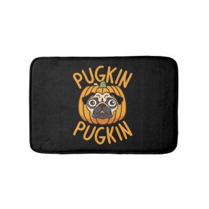 Pugkin Pug Dog Halloween Bath Mat