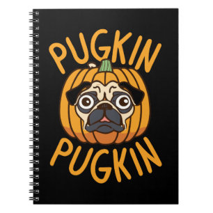 Pugkin Pug Dog Halloween Notebook
